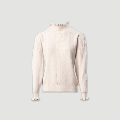 Camisola de malha com gola alta franzida Ferrache