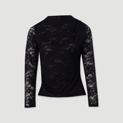 Camisola em tecido rendadao com detalhe de franzido Ferrache