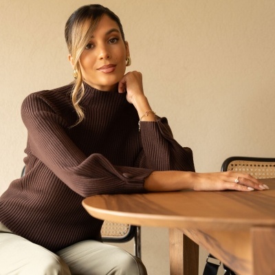 Camisola de malha canelada com botão forrado Ferrache