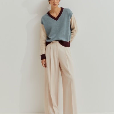 Camisola tricolor de lã Lion of Porches