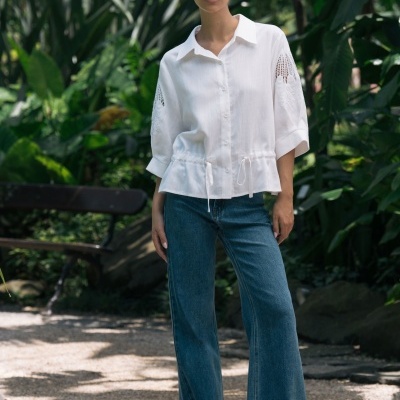 Blusa com bordado inglês Ferrache