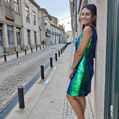 Vestido justo lantejoulas Ferrache