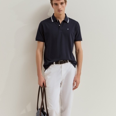 Polo de manga curta em algodão Lion of Porches