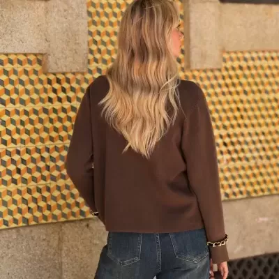 Cardigã malha pormenores Spaccio