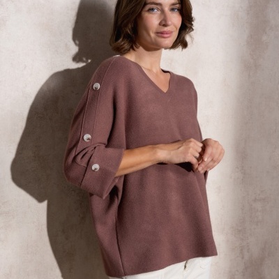 Camisola de malha com botões na manga SMF