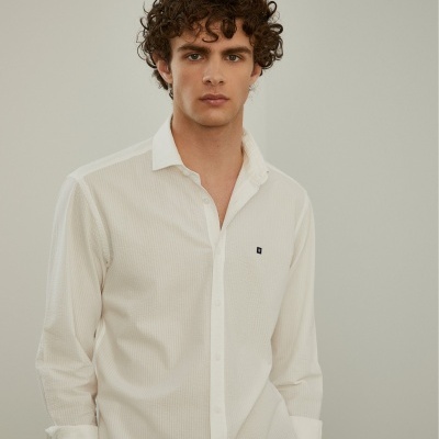 Camisa slim fit seersucker Lion of Porches