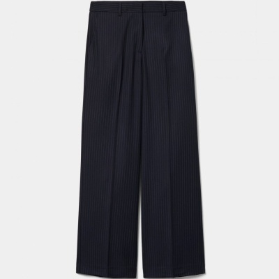 Calças clássicas às riscas regular fit Decenio