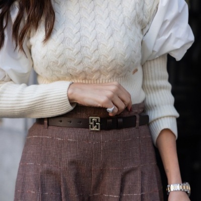 Calção comprido fluido com cinto Scripta