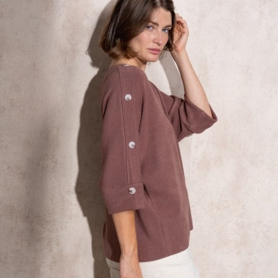 Camisola de malha com botões na manga SMF