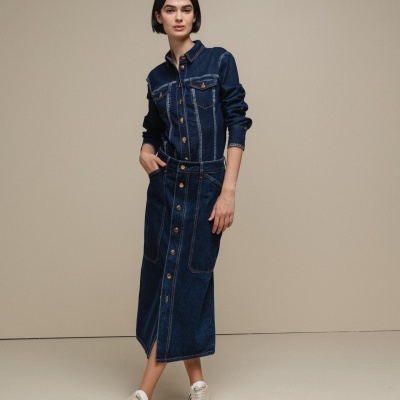 Camisa de ganga com bolsos chapa SMF