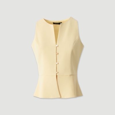 Colete estruturado com botões e efeito peplum Ferrache