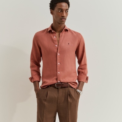 Camisa slim fit em linho Lion of Porches