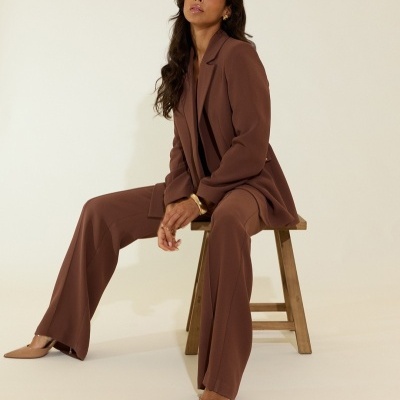 Blazer reto com fecho em trespasse Scripta