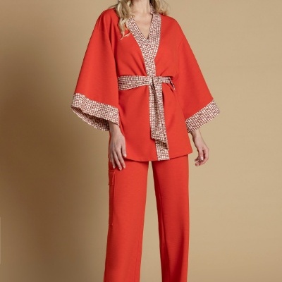 Casaco quimono com cinto SAHOCO