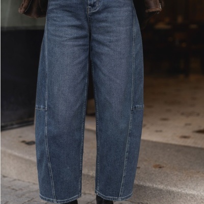 Jeans balloon em algodão com recortes Ferrache