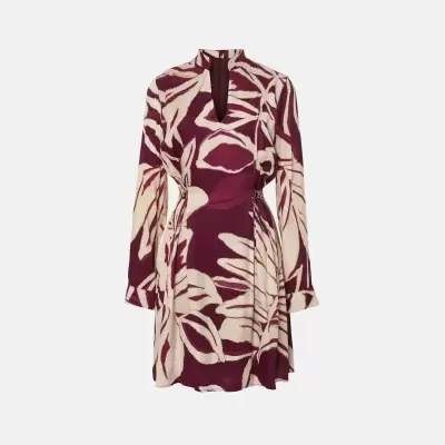 Vestido curto estampado com molas metálicas Scripta