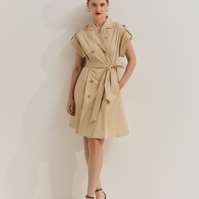 Vestido gabardine com cinto Lion of Porches