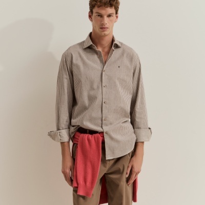 Camisa regular fit às riscas Lion Of Porches