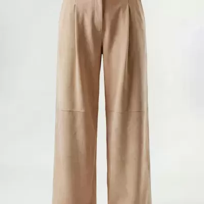 Calça Wide Leg efeito Camurça Sahoco
