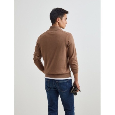 Camisola de algodão e caxemira com fecho Decenio