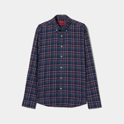 Camisa Slim Fit em tecido com padrão de xadrez Lion of Porches