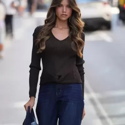 Camisola de Malha Canelada com Torcido Spaccio