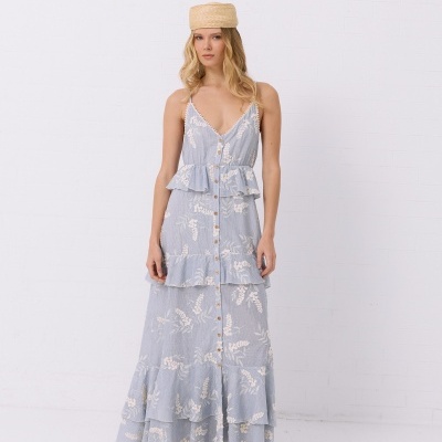 Vestido Strip Blue Swallow