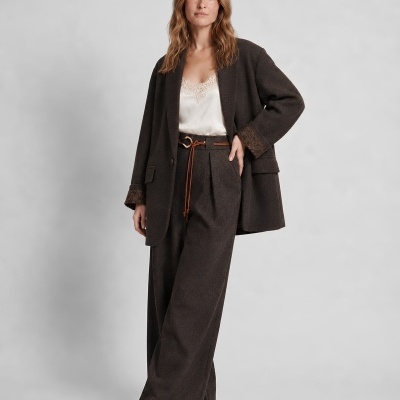 Blazer comprido com renda SMF
