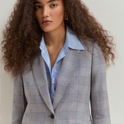 Blazer com padrão xadrez Lion of Porches