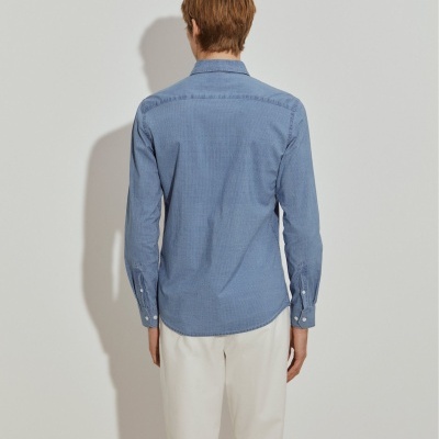 Camisa denim slim fit às riscas Lion of Porches