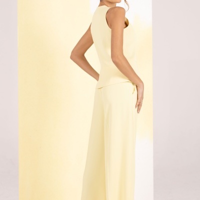 Calça culotte fluida com detalhe metálico Ferrache