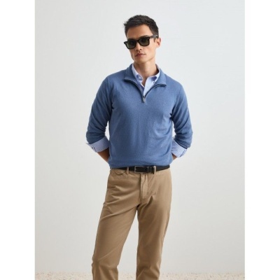 Camisola de algodão e caxemira com fecho Decenio