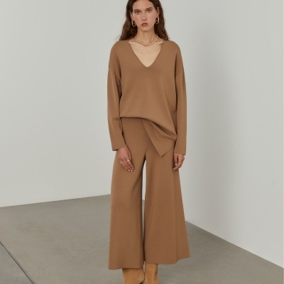 Calças de malha perna larga Lion of Porches