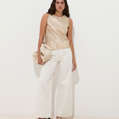 Top em tecido acetinado Decenio