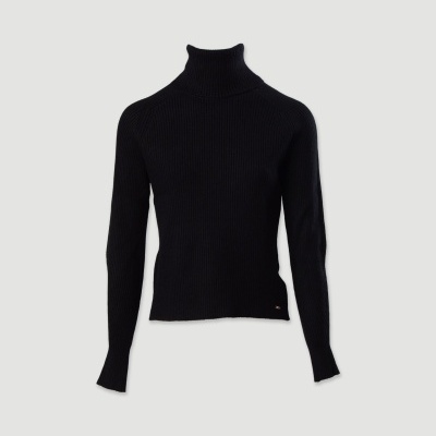 Camisola de malha canelada com gola alta Ferrache