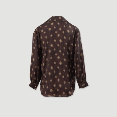 Blusa acetinada estampada Ferrache