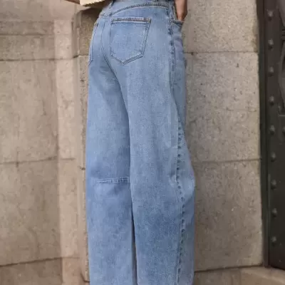 Jeans wide leg com apontamentos glow Spaccio