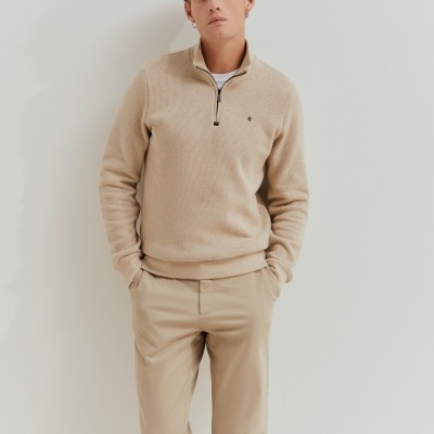 Camisola em malha texturada com carcela Lion of Porches