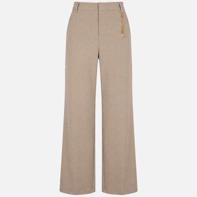 Calça clássica lisa com acessório metalizado Scripta