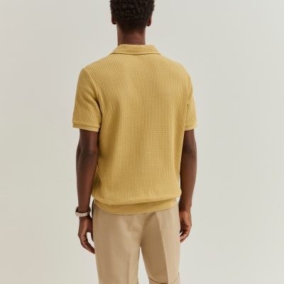 Polo de manga curta em malha de algodão Lion of Porches