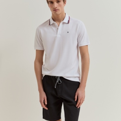 Polo de manga curta em algodão Lion of Porches