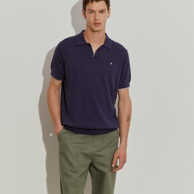 Polo manga curta em linho e algodão Lion of Porches