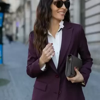 Blazer em tecido às riscas Scripta