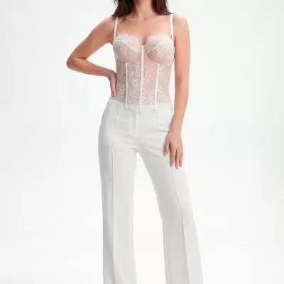 Calças Wide Leg Pregas Sahoco