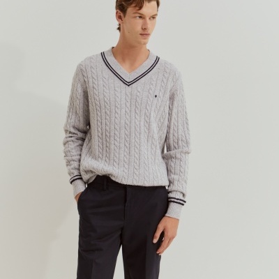 Calças chino slim fit vincadas Lion of Porches