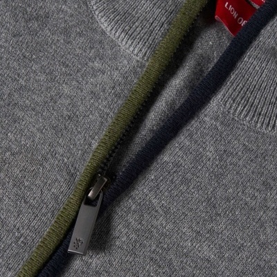 Camisola com fecho em algodão e caxemira Lion of Porches