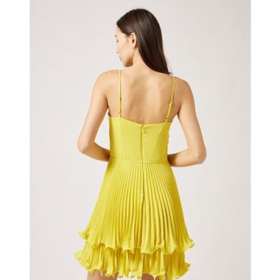 VESTIDO CURTO COM SAIA PLISSADA NAF NAF