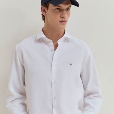 Camisa slim fit de algodão Lion of Porches