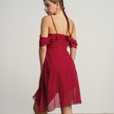 Vestido curto de corte fluido as bolinhas SMF