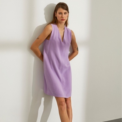 Vestido de viscose curto com decote em v Lion of Porches